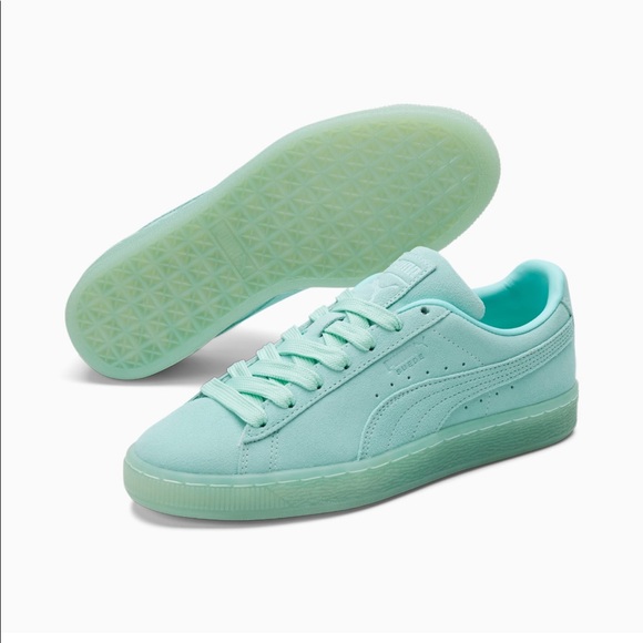 Puma Shoes - Teal Suede Puma Sneakers